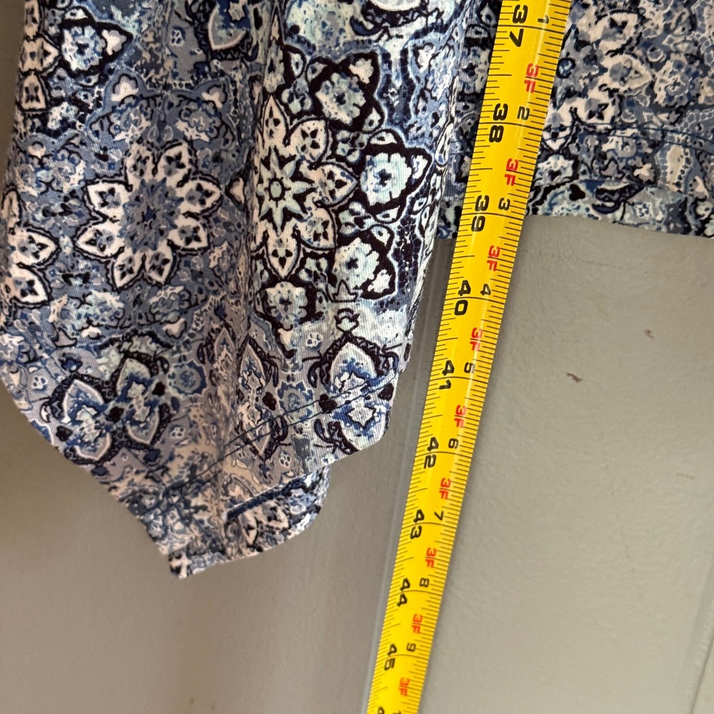 NWT Cynthia Rowley‎ Womens 1X Maxi Dress Blue Medallion Tile Print Banana Boho - Picture 7 of 9